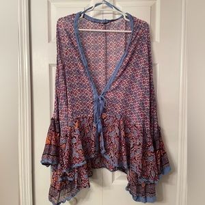 Free People, front tie kimono